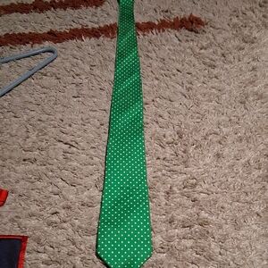 Polo by Ralph Lauren Green and White Dotted Tie